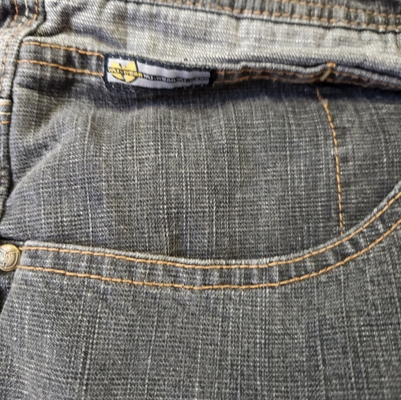 WU WEAR Mens Vintage Denim Jean Shorts Size 40 WU Tang 90s Y2K - Picture 2 of 8